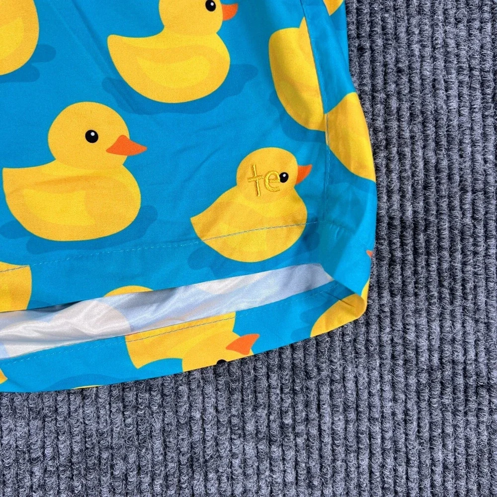 Tipsy Elves Swim Shorts Trunks Mens Large‎ Rubber Ducks Geometric Beach Pool New